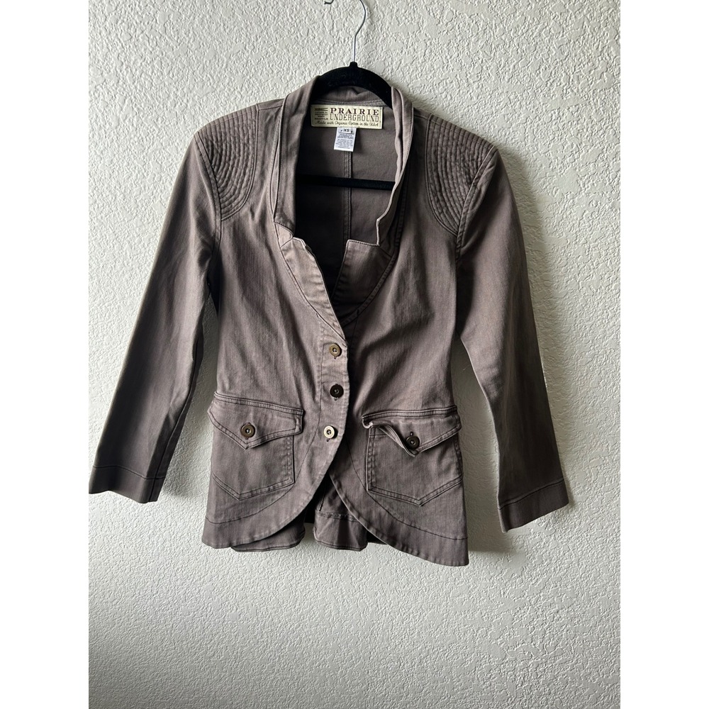 Prairie Underground Collar Button Front Jacket Womens‎ XS Made in USA Old Money